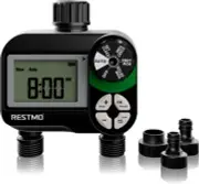 RESTMO Tap Timer 2 Outlets, Irrigation Hose Timer with Rain Delay/Manual/Auto...