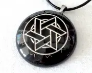 Orgonite Necklace silver Star of David Black Tourmaline Shungite EMF PROTECTION