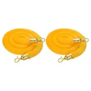 5 Feet Yellow Velvet Stanchion Rope, 2 Pack Crowd Control Barrier Rope, Golden