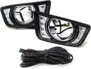 YQYBF 2PCS LED DRL Day Light Daytime Running Light Fog Lamp Modification Front Bumper Light Bezel for Toyota Hilux for REVO 2015-2016