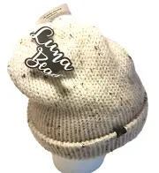 Luna Beans Handmade Beanie Hat Womens One Size Cream Ivory Tweed