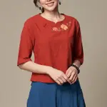 【古典美】刺繡手繪上衣(茶禪服/中國風/國服/漢服/手染服/棉麻/亞麻/天然纖維)