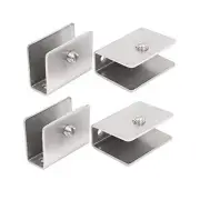 4pcs Adjustable Stainless Steel Glass Clip Clamp Shelf Holder Bracket Large