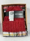 Steve Madden Blanket Wrap and Beanie One Size Red Multi-color Plaid