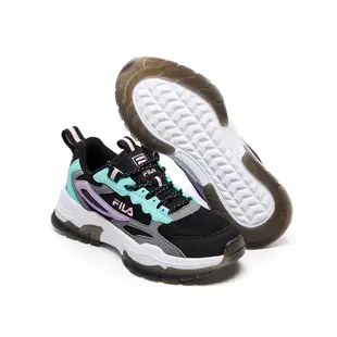 FILA SLIDE BOOM 女撞色拼接慢跑鞋 黑紫 KAORACER 5-J902V-049