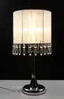 Crystal Chandelier Touch Lamp Table Cafe Bedside Lamp White 42cmH