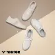 【VICTOR 勝利體育】復古小白鞋 帆布鞋(VTS-24 白灰/淡粉紅 A/I)