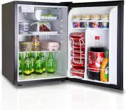 73L Bar Fridge, Mini Bar Fridge Portable Fridge with Freezer, Compact Refrige...