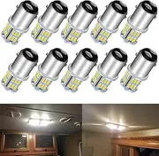 UNXMRFF 10-Pack 1142 BA15D LED Bulb for RV Light Bulbs 1130 1176 1075 1076 LED Bulbs #90 Yard Landscape Bulbs Replacement for 12 Volt Boat Trunk Trailer Camper Interior Lights Bulb Warm White