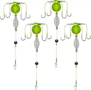 Carp Rig - 4X Stainless Steel Hook Carp Fishing Gear Equipment | Spring Bait Cage Fishing Hooks | Spring Bait Cage 4X | Catfish Ba-it Holders, Sports & Outdoor Recreation Accessories for Catfish