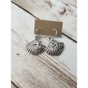 Silver Tone Shell & Starfish Dangle Earrings - New