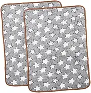 GALPADA 2pcs Soft Fleece Cat Sleep Mat Warm Puppy Blanket with Cute Star Print Convenient Cleaning Pet Bed Covers for Cats and Kittens Flexible Use for Beds and Couches