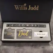 Willis Judd - DAD Titanium Magnetic Bracelet with Blue Carbon Fiber, Color Gold
