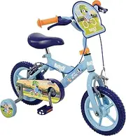 Bluey 12 Inch Kids Bike with Stabilizers Officially Licensed Sturdy Steel Frame Puncture-Proof Tires Rear Calliper Brakes Fully Enclosed Chainguard Adjustable Handlebar Seat Height Age 3+