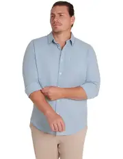 [Johnny Bigg] Anders Linen Shirt in Powder Blue