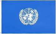 Durable United Nations (UN) Flag Banner 3x5FT Polyester NEW World USA History Classroom (3x5FT)