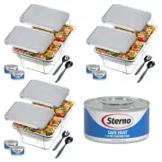 Sterno Disposable Chafing Dish Buffet Set, 4-Hour for Parties, Catering Supplies