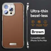 Luxury Ultrathin PC Leather Frameless Phone Case For iPhone 13 14 15 16 Pro Max