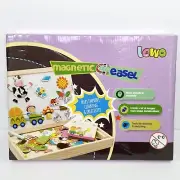 LEWO Magnetic Easel • Dry Erase & Chalk Board • Magnetic Activity Shapes