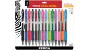 Zebra Sarasa Dry X20 Retractable Gel Pen, 0.7mm Tip, Assorted Colors, Pack of 14