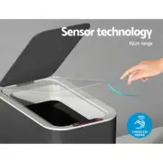 Devanti Motion Sensor Bin Automatic Rubbish Bins Waste Trash Can Ash Black 9L