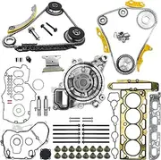 2.4 Timing Chain Kit w/Head Gasket Set for Chevy Equinox Malibu for GMC Terrain 2011-2017,for Buick Regal Lacrosse Verano 2.2L 2.4L Ecotec 94201S HS26517PT with Water Pump VCT Selenoid Actuator Gear