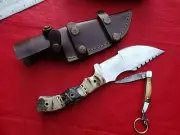 RAM HORN HIGH CARBON STEEL TRACKER TACTICAL KNIVES + Camel bone Key Ring Knife