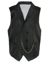 Roaring 20s Mens Adult Size S/M Fits up to 42 Striped Gangster Vest Costume