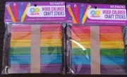 100 Go Create Colored Craft Wooden Popsicle Sticks For Arts and Crafts