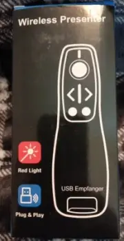 Presentation Clicker with Red Laser Pointer RF 2.4GHz USB Wireless for Computer