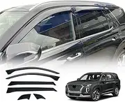 OAD4X4 Weathershields Compatible with Hyundai Palisade 2019-Onwards, Weather Shields Window Visors Wind Deflectors Sun Rain Guard 6PCS Set