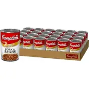 (24 Pack) Campbell's Canned Pork and Beans with Tomato, Sweet & Savory, 11 Fl Oz