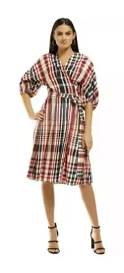 NEW Scanlan Theodore Plaid Dress.