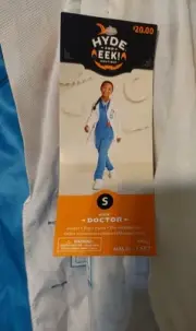 Kid's Doctor Outfit Scrubs Shirt, Pants, Lab Coat, And Stethoscope Size Small