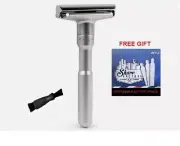 Afeitadora Clásica Ajustable Para Afeitar Bigote Barba de Hombre+Cuchillas 5PCS