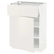 METOD / MAXIMERA base cabinet with drawer/door, white/Veddinge white, 60x37x80 cm