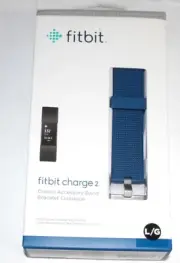 FITBIT CHARGE 2 BLUE ACCESSORY REPLACEMENT BAND SIZE LARGE NEW IN BOX