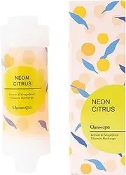 QuinoSpa Vitamin Shower Filter | Water Softener | Vitamin C | Hyaluronic Acid | Collagen | Aromatherapy | Skin Moisturizing | (Lemon)