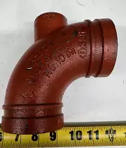 2-1/2" Victaulic Style 10DR Grooved 90° Drain Elbow 1" Female NPT Outlet Iron