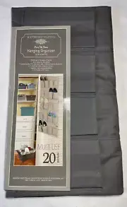 RAYMOND WAITES SHOE ORGANIZER OVER THE DOOR GRAY 20 pocket nip
