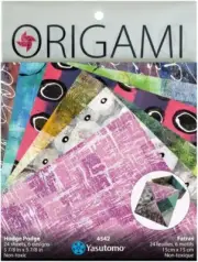 Yasutomo Origami Painted Paper Hodge Podge with 6 Patterns and 24 Sheets