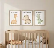 Baby BOY Nursery DINOSAUR Prints Set of 3 (A4 & A3)