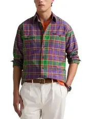 [Polo Ralph Lauren] Classic Fit Plaid Oxford Workshirt in Purple