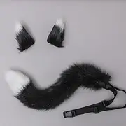 Carnival Bendable Hair Clips Adjustable Dance Party Cosplay Imitation Fur Fox Tail and Clip Ears Kit for Carnival Party Costume Accessories