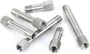 2pcs PT1/8×80mm 304 Stainless Steel Internal Thread External Thread Conversion Joint, Extension Rod Joint