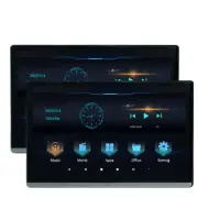 2x 13.3in Touch Screen Headrest Video Monitor Player Android 11 WiFi Mirror Link (for: Fiat)