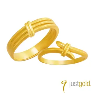 【Just Gold 鎮金店】相繫純金系列 黃金戒指 男女對戒(男戒)