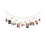 Valentine's Day Wooden Bead Photo Hair Clip Display Strap Wooden Bead String Twine Bead String Decoration