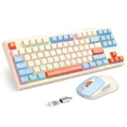 2.4G Wireless Keyboard and Mouse Combo, RGB Backlit Keyboard Mouse Set for Wi...