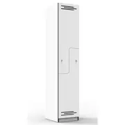 RAPIDLINE STEP DOOR MELAMINE LOCKER W380 x D455 x H1850mm Natural White/ Black